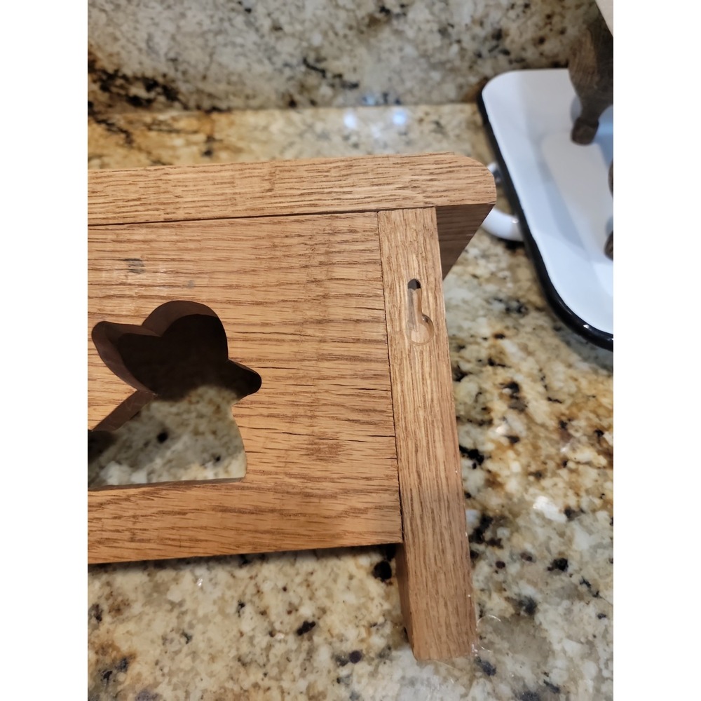Handcrafted Oak Heart/Child Cut Out Wall Shelf W/Pegs 21" Farmhouse Shelf  Heavy - Picture 9 of 10